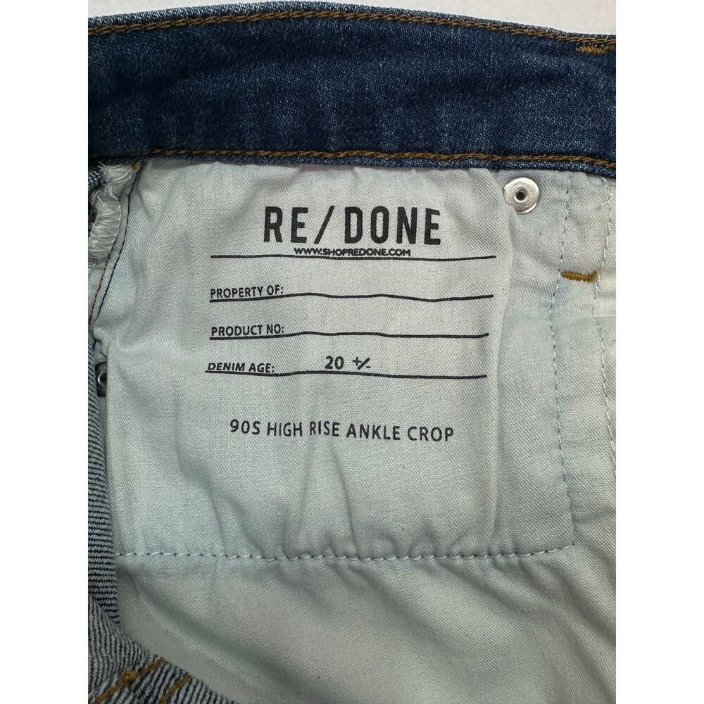 RE/DONE 90s High Rise Ankle Crop Jeans Medium Wash Interior Pocket Size 25 - Picture 6 of 13